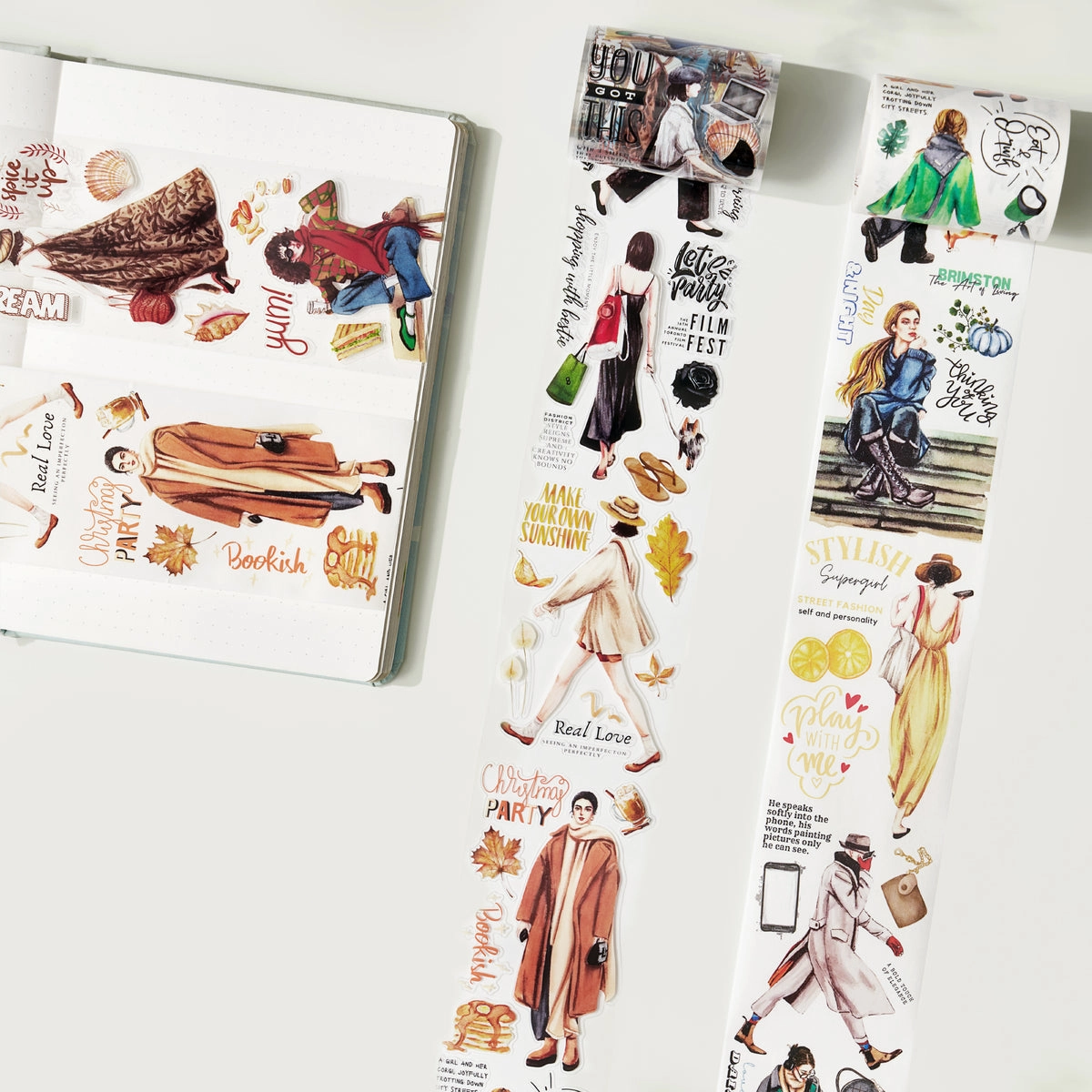 foldable seasonal Pre-Cut Urban Wanderers Wide Washi / Pet Tape