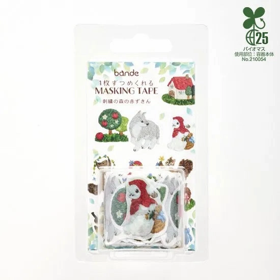 Embroidery Forest Little Red Riding Hood Washi Roll Sticker Bande refined