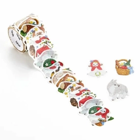 collapsible Embroidery Forest Little Red Riding Hood Washi Roll Sticker Bande