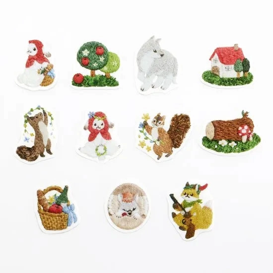 small Embroidery Forest Little Red Riding Hood Washi Roll Sticker Bande
