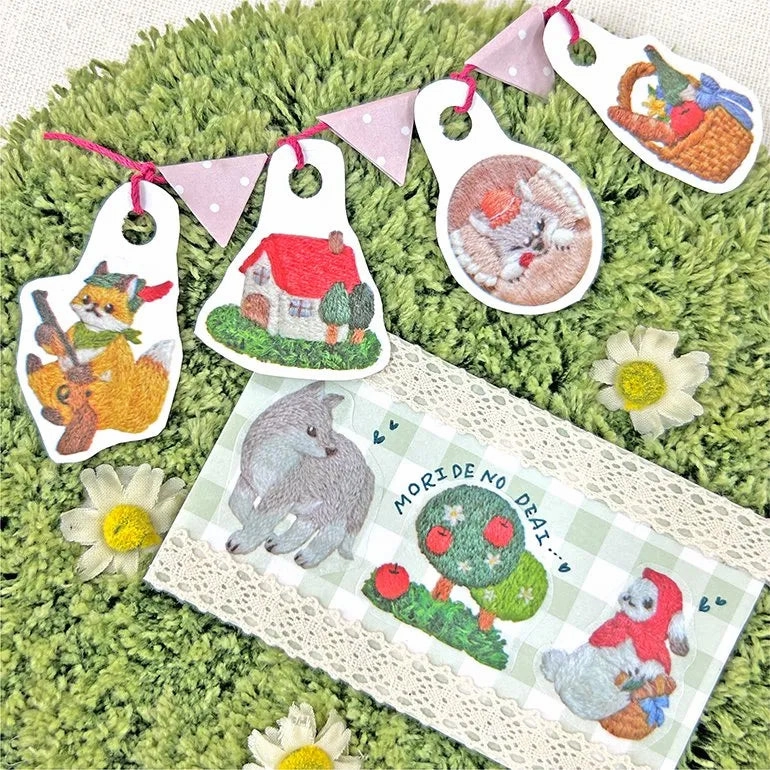 Embroidery Forest Little Red Riding Hood Washi Roll Sticker Bande special