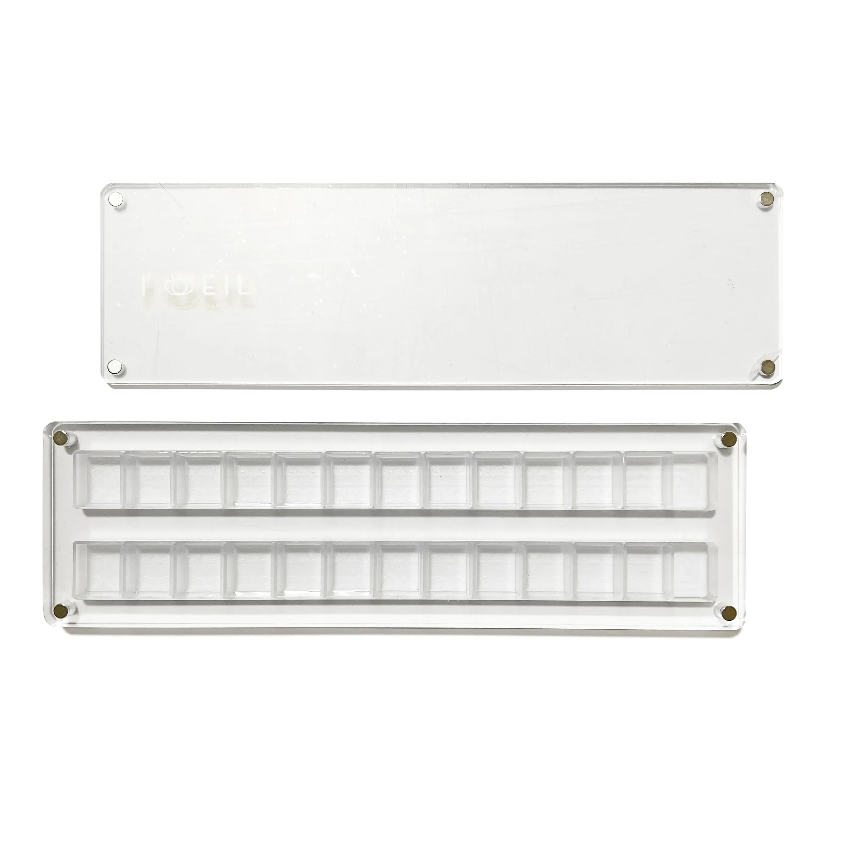 shiny Empty Clear Acrylic Watercolor Palette Case