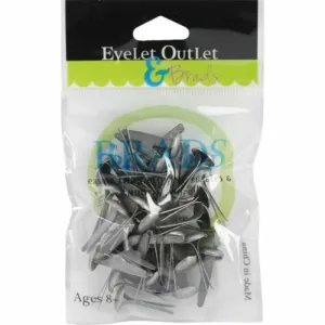 Brushed Silver  Brads 8Mm 40 Pieces bright trendy
