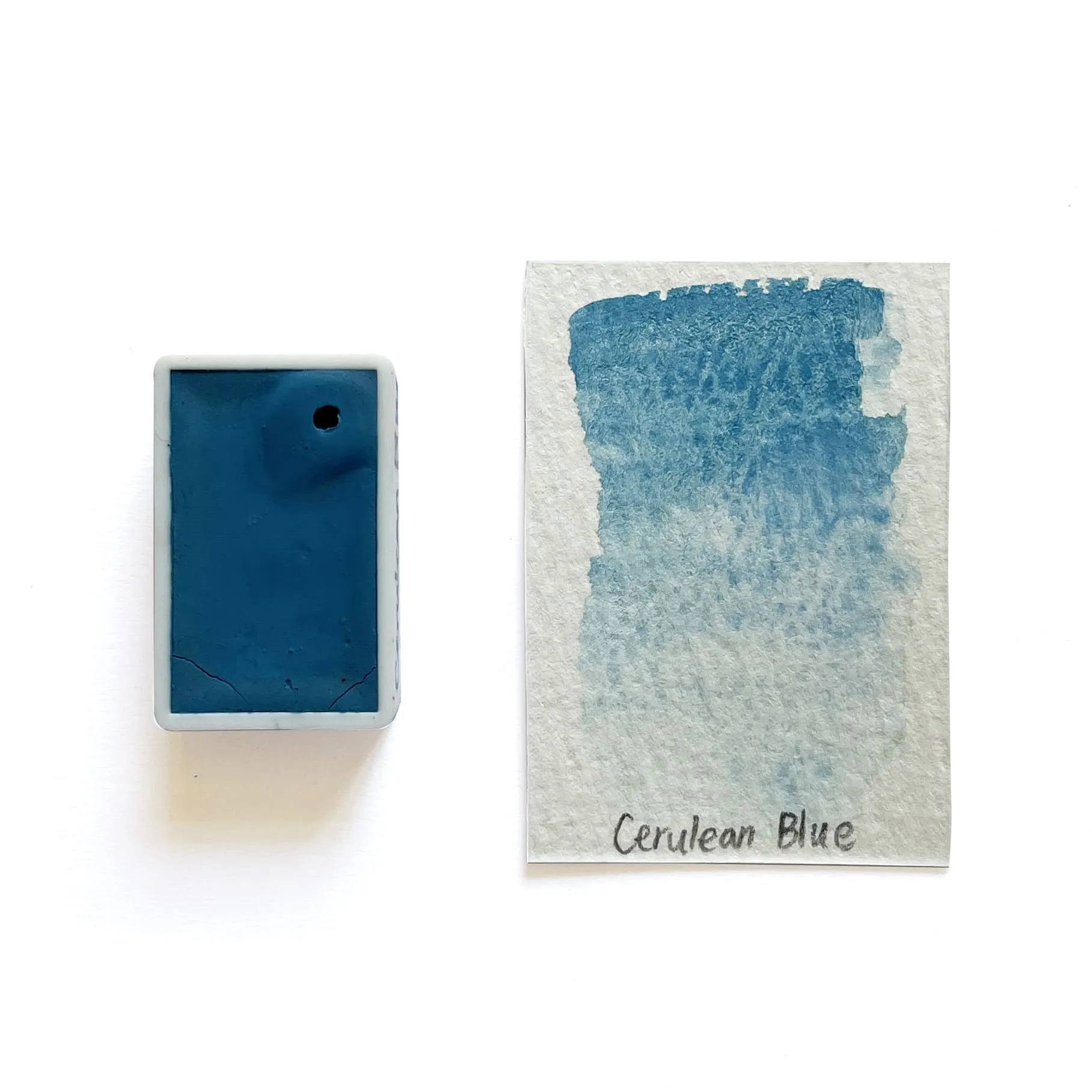 leather Cerulean Blue Pb35 - Artist Grade Handmade Honey Based Watercolor Paint Full Pan 3.2Ml