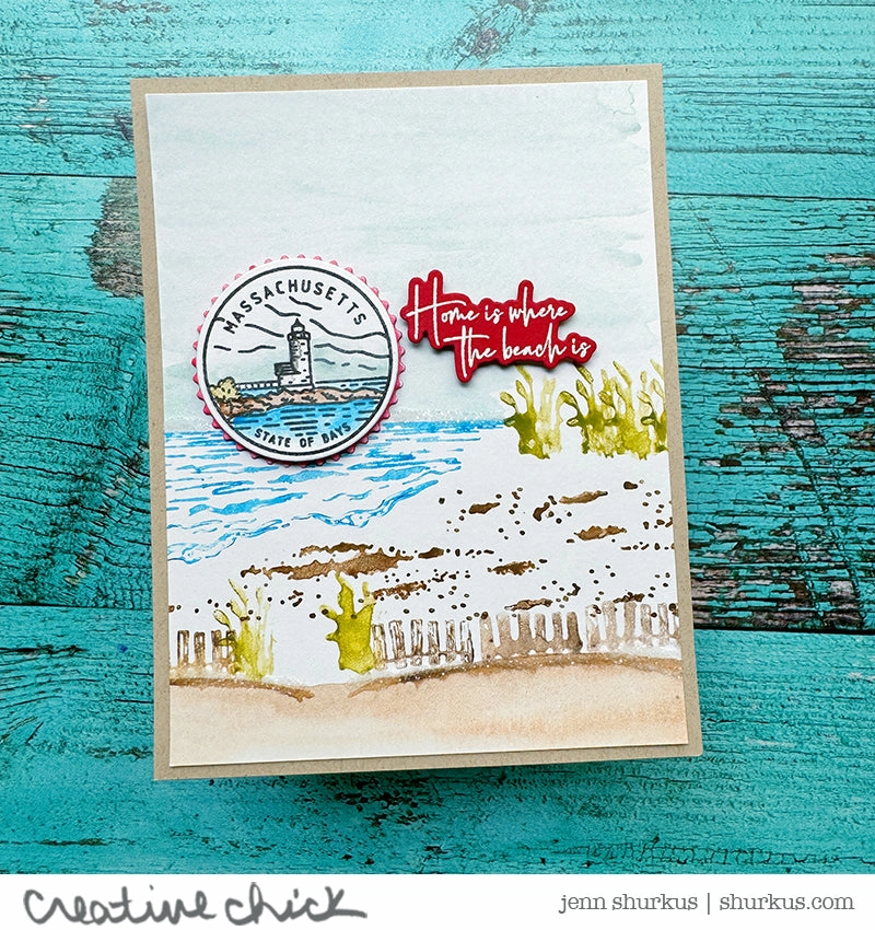 50 States Circles - 2X2 Stamp Set - Massachusetts slim