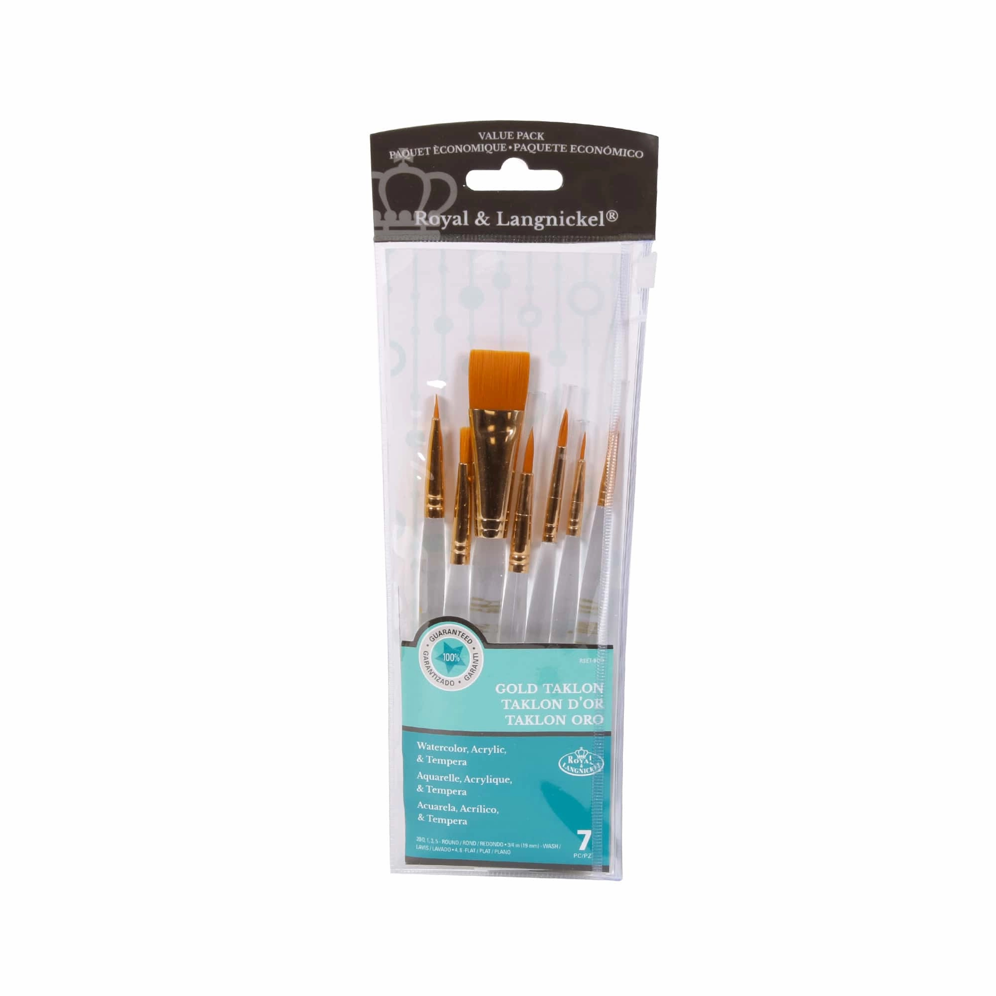 minimalist Gold Taklon Paintbrushes  Set Of 7