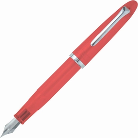 fiber slim Sailor Compass 1911 Compass Transparent Red Steel Fountain Pen