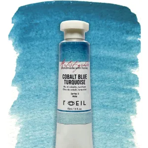 Cobalt Blue Turquoise Pb36 - Artist Grade Handmade Honey Based Watercolor Tube 15Ml exclusive