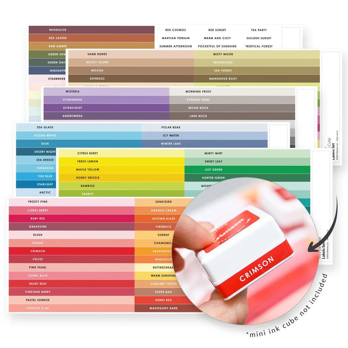 reliable thin Mini Ink Cube Label Set - 36 Original Color Families