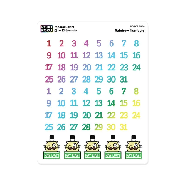 Rainbow Dates Planner Stickers metallic