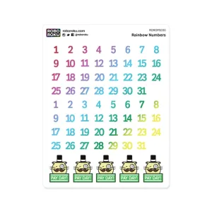 Rainbow Dates Planner Stickers collapsible tiny