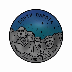steel durable 50 States Circles - 2X2 Stamp Set - South Dakota