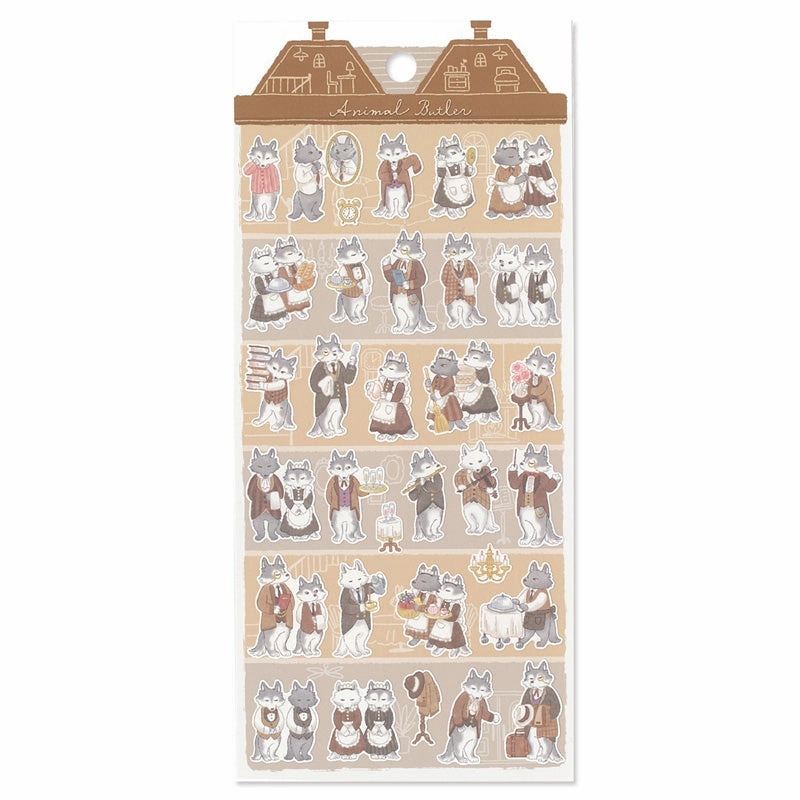 Animal Butler Sticker Sheet - Wolf top tiny