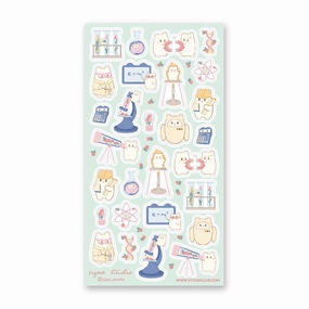 Beary Cute Science Sticker Sheet nonslip