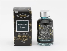 Diamine Shimmer 50Ml Fountain Pen Ink - Enchanted Ocean collapsible