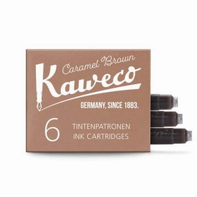 washable Kaweco 6-Pack Ink Cartridge Caramel Brown