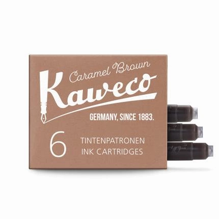 washable Kaweco 6-Pack Ink Cartridge Caramel Brown