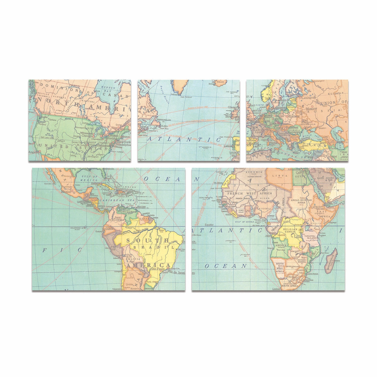 Map Sticky Notes Tin Cavallini & Co. (300 Count) square