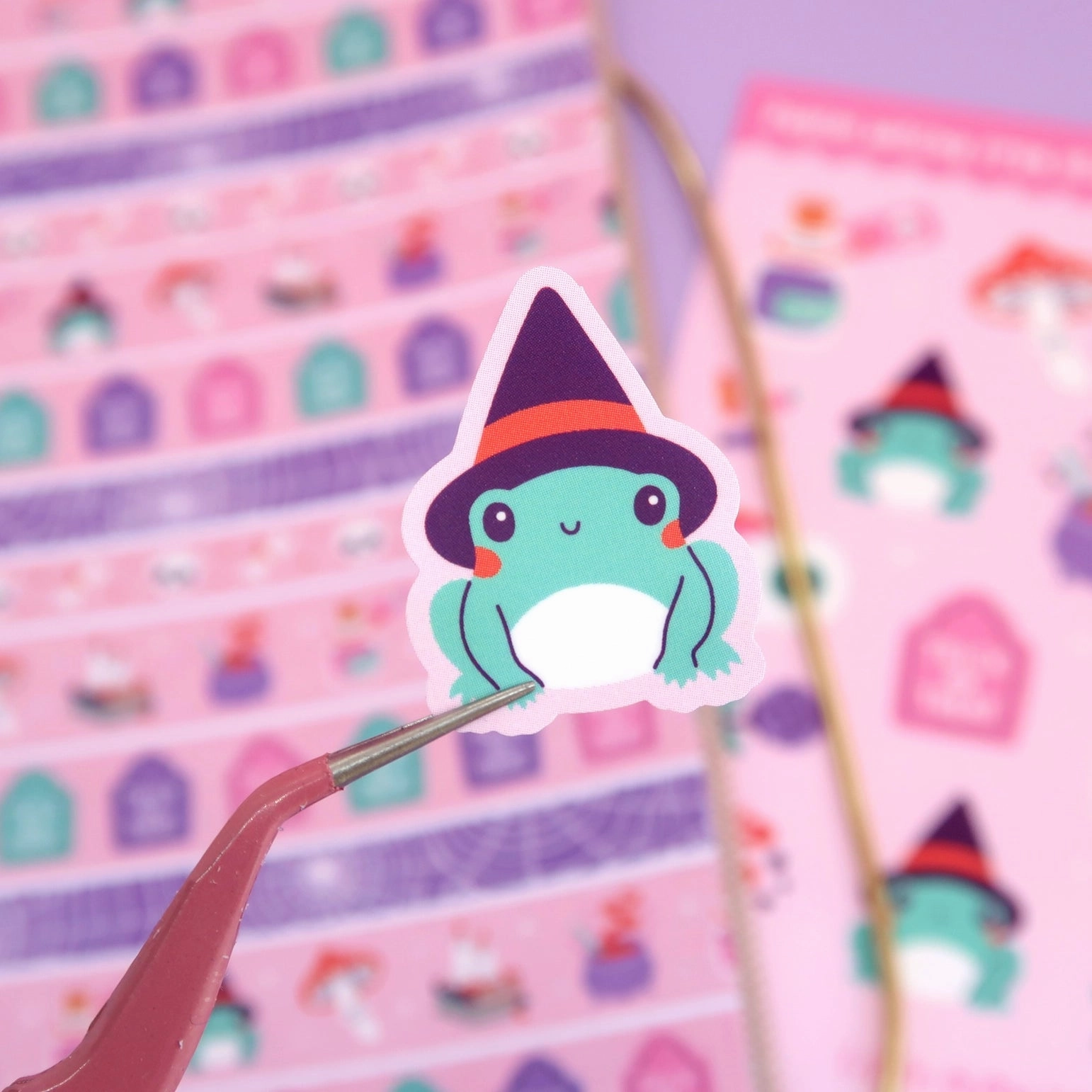 original Pastel Witchy Frog Matte Waterproof Stickers