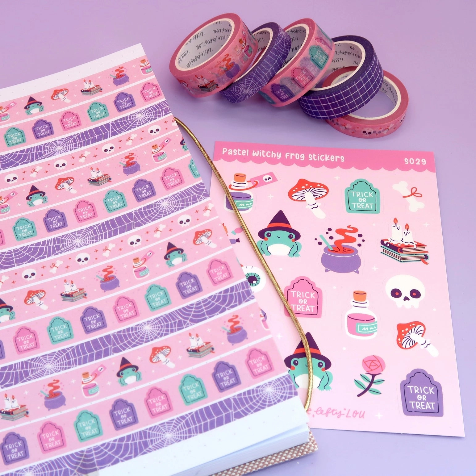 Pastel Witchy Frog Matte Waterproof Stickers reliable washable