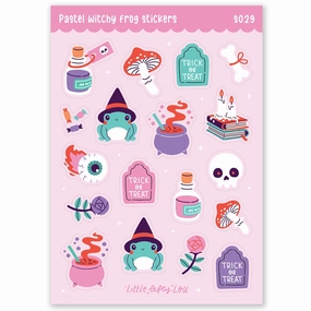 Pastel Witchy Frog Matte Waterproof Stickers elegant antislip