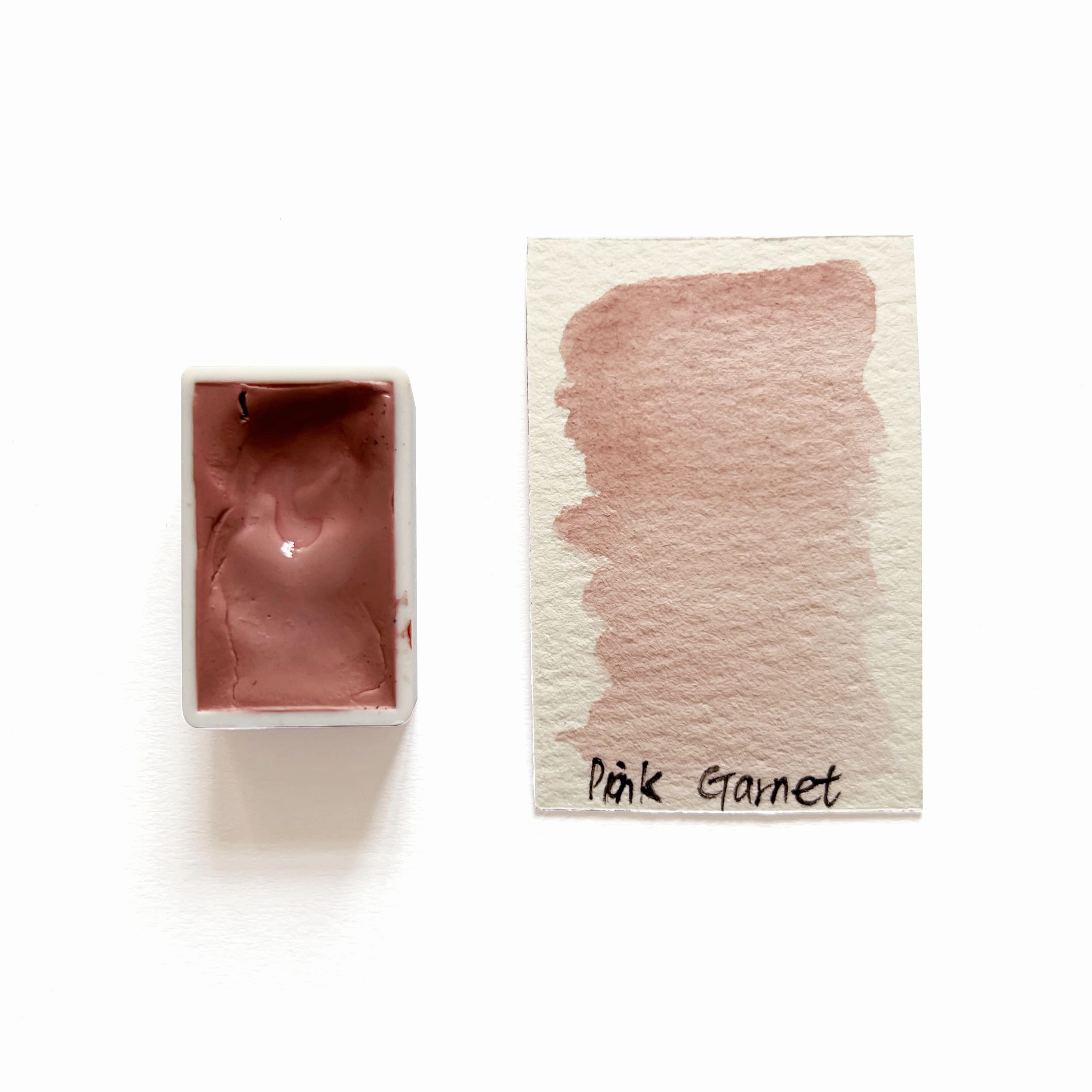 original essential Pink Garnet (Mineral) - Artist Grade Handmade Honey Based Watercolor Paint Full Pan 3.2Ml