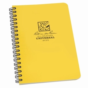 paper Rite In The Rain Side Spiral Notebook- Yellow- 4 5/8" X 7"