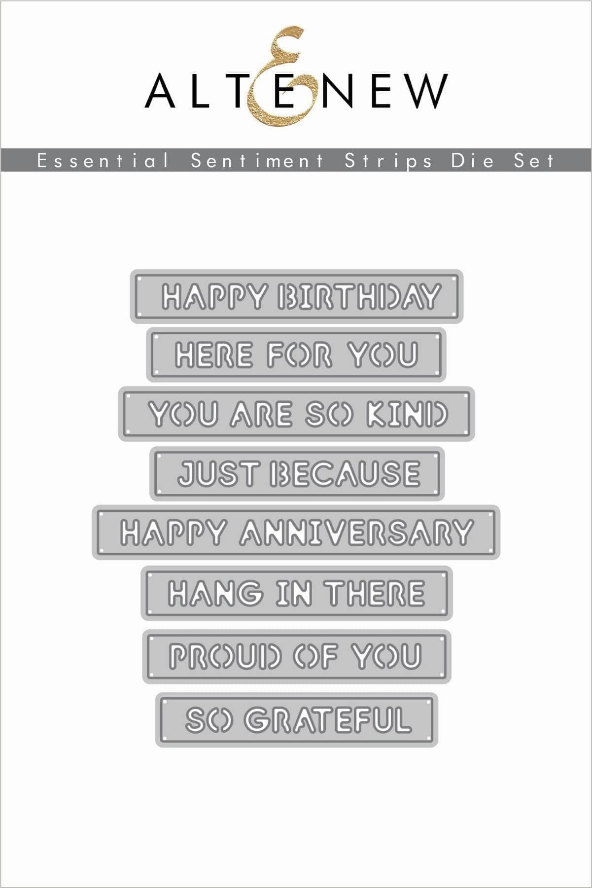 Essential Sentiment Strips Die Set colorful organic