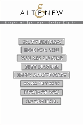 Essential Sentiment Strips Die Set colorful organic