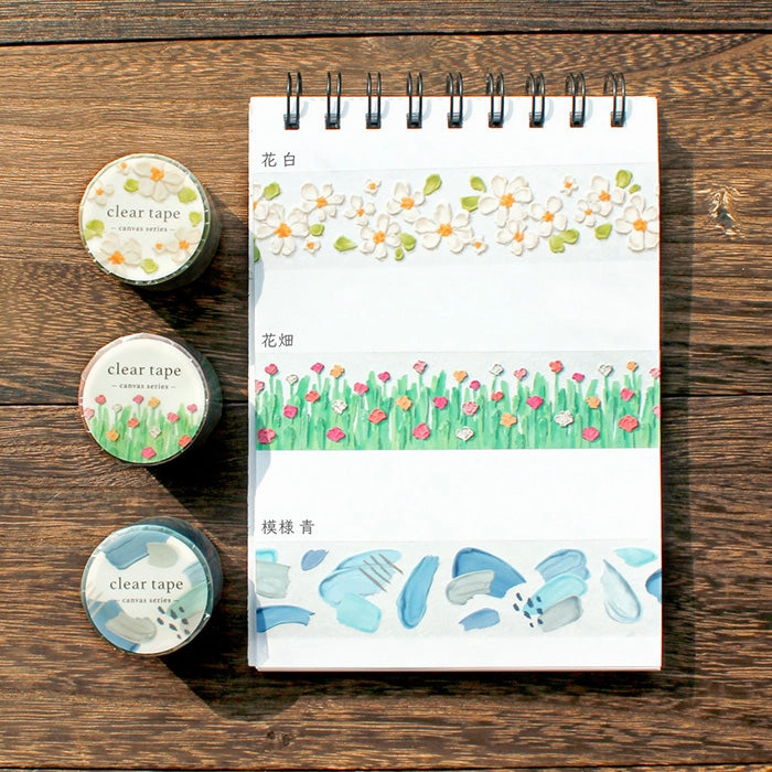 Canvas Pattern Blue Clear Pet Tape quality tiny