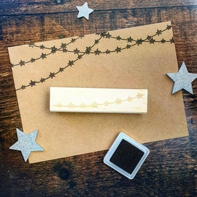 manual handy Christmas String Of Stars Rubber Stamp