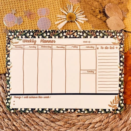 Lily Of The Moon A5 To Do-Weekly Planner Notepad shiny neutral