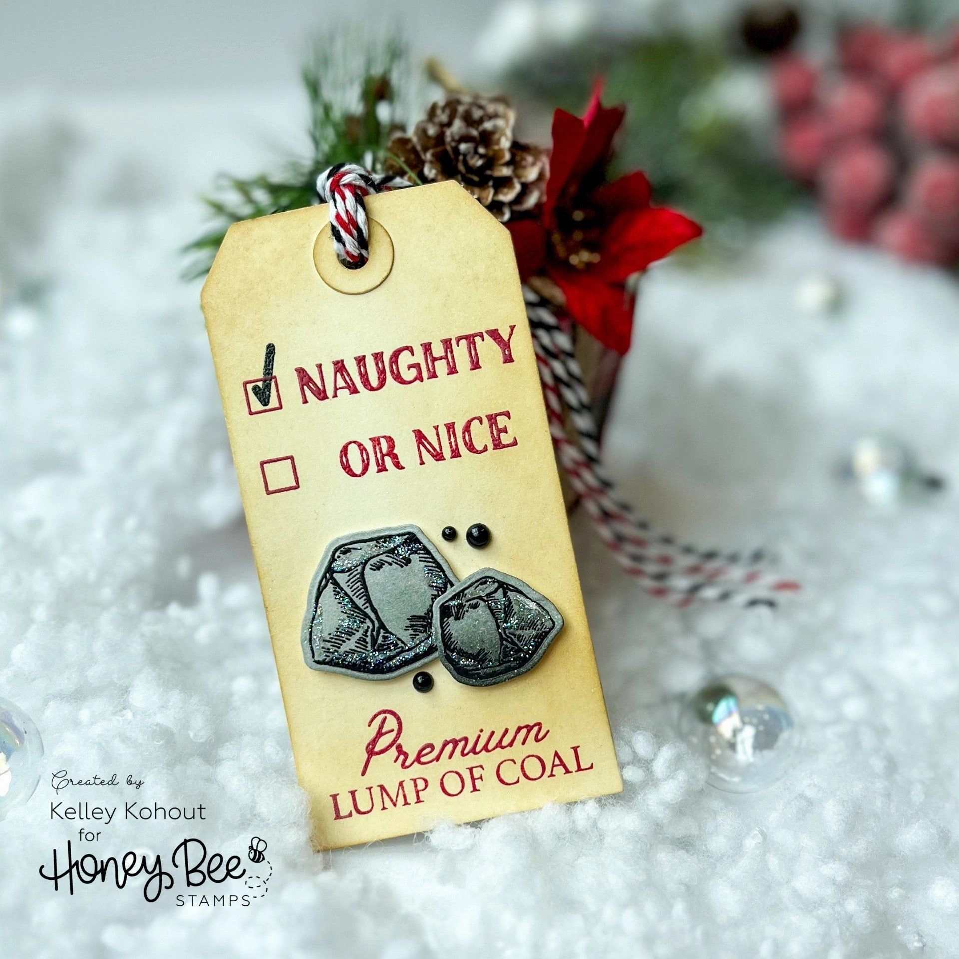 Naughty List Vintage Gift Card Box Add-On - 3X4 Stamp Set sturdy glass