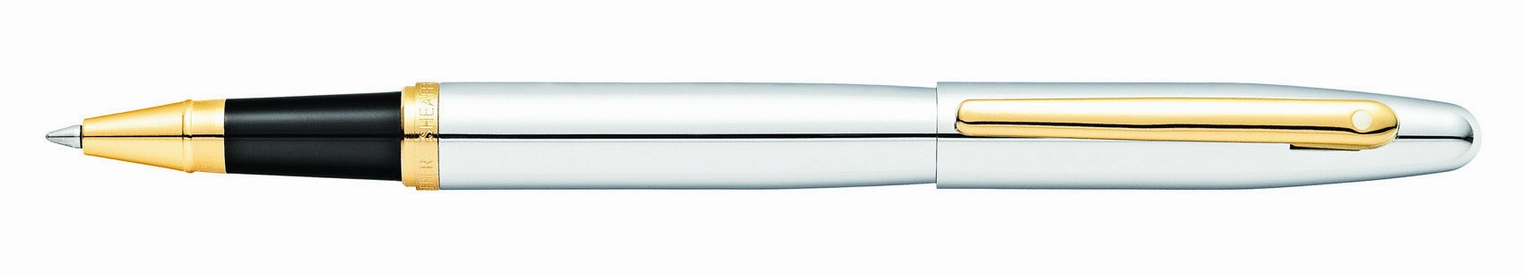 Sheaffer Vfm Silver With Gold Trim Rollerball Pen minimalist