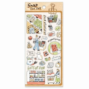 Snap The Day Sticker Sheet - Shopping leather