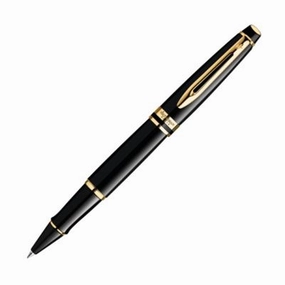 lightweight Waterman Expert Black Lacquer & Gold Rollerball Pen