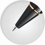 flat Waterman Expert Black Lacquer & Gold Rollerball Pen