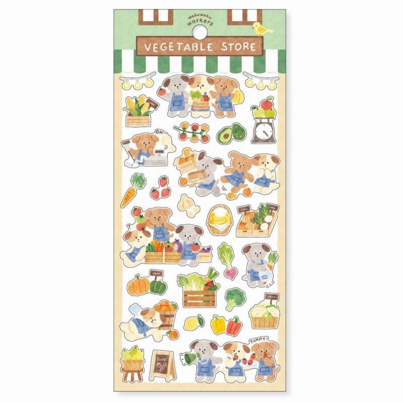Exciting Worker Sticker Sheet - Vegetable Store latest bronze