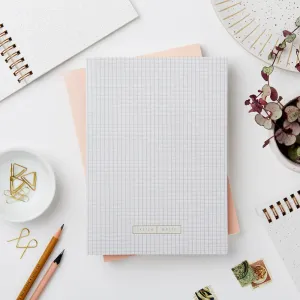 modern Katie Leamon Wiro Grey Grid Notebook - Blank And Dot Grid