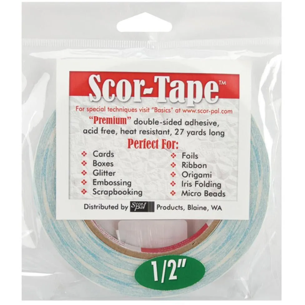 paper round Scor-Tape 1/2" Wide - 27 Yards Double-Sided Adhesive