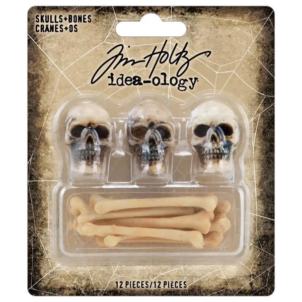 Tim Holtz Idea-Ology - Resin - Skulls And Bones rubber neutral