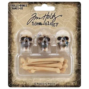 Tim Holtz Idea-Ology - Resin - Skulls And Bones rubber neutral
