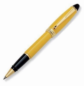 washable Aurora Ipsilon Resin Yellow Rollerball Pen