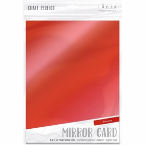 Craft Perfect Mirror Card - 8.5X11 5/Pkg Ruby Red collapsible shiny