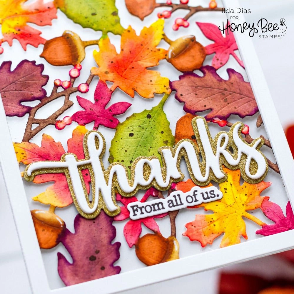 Inside: Thankful Sentiments - 6X6 Stamp Set wooden