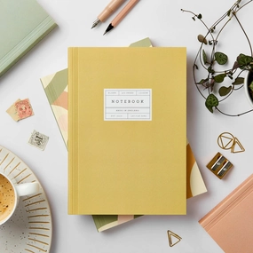 Katie Leamon Mustard Flat Lay Notebook - Blank bestselling stackable
