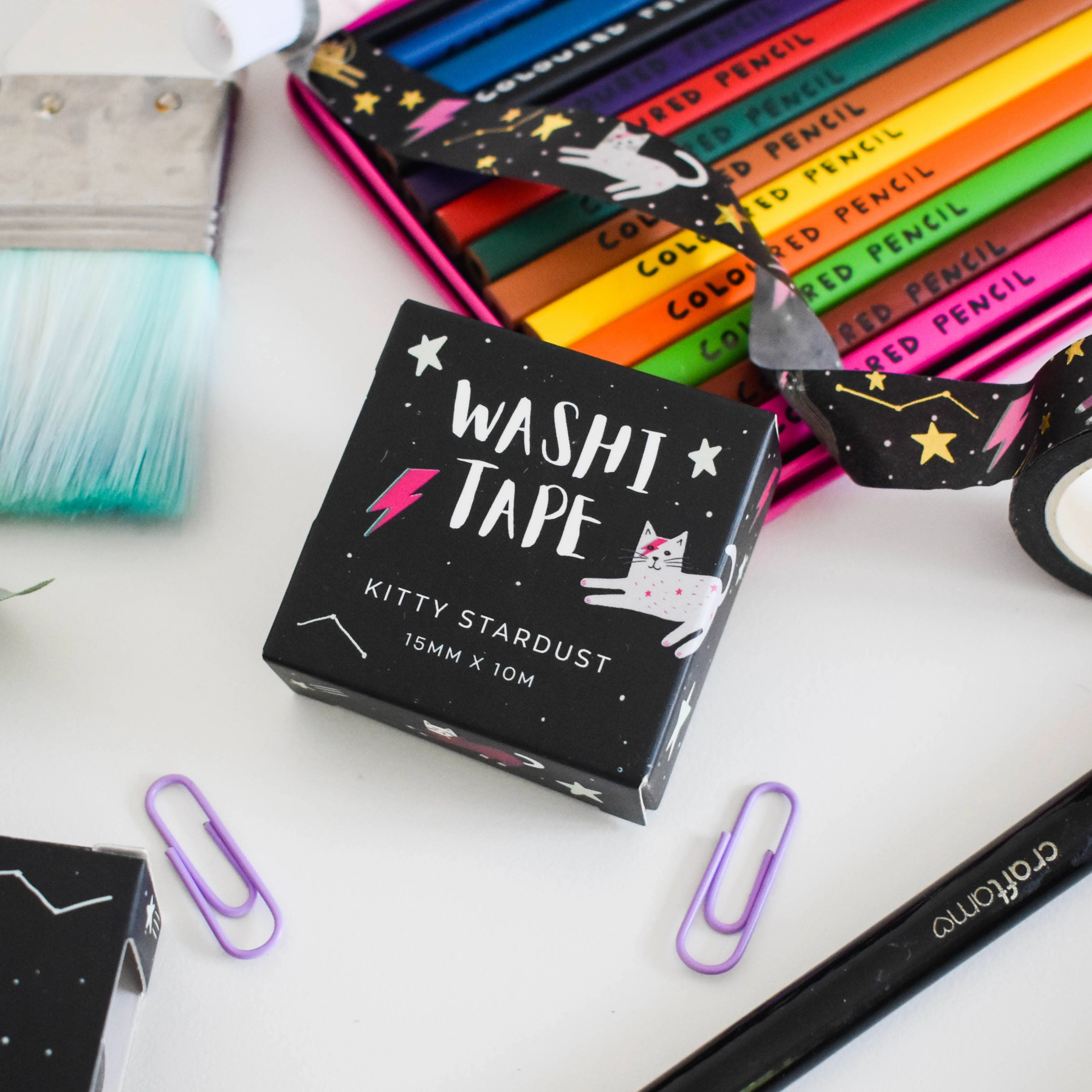 Kitty Stardust Cat Washi Tape wooden
