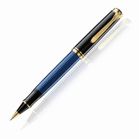 Pelikan Souveran 400 Blue/Black Rollerball Pen vegan expandable