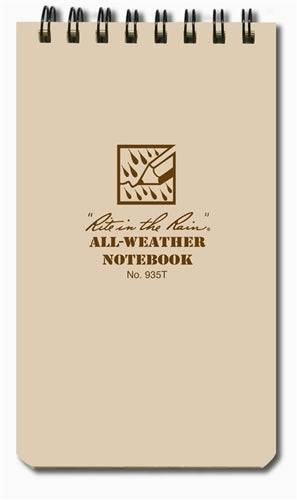 Rite In The Rain Spiral Notebook- Desert Tan- 3X5 rugged affordable
