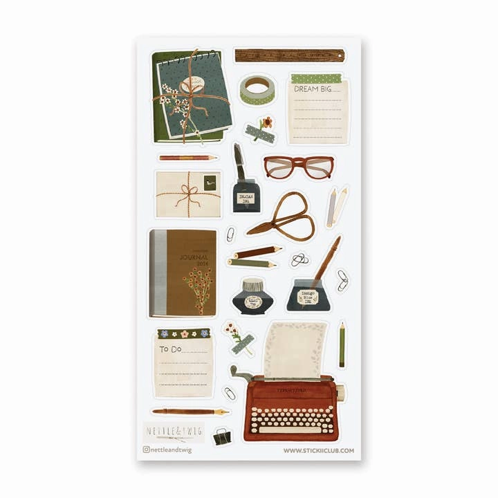 Writing Delight Sticker Sheet bronze